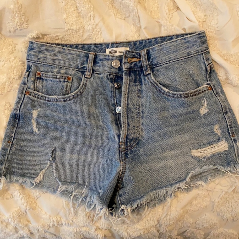 ZARA High Rise Denim Shorts